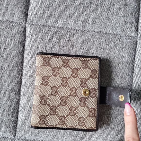 Authentic Gucci Signature GG Logo Monogram Canvas Leather Bifold Wallet Brown - Picture 5 of 15